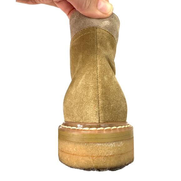 Chanel 2017 Interlocking CC Logo Two Tone Suede Lace-Up Ankle Boots Size IT 38 - Picture 8 of 16